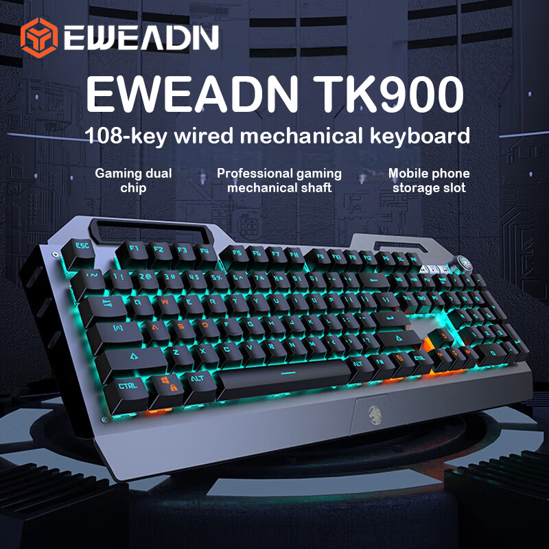 Pc Gaming Uk - EWEADN TK900 Mechanische Tastatur, USB-C, wiederaufladbar,