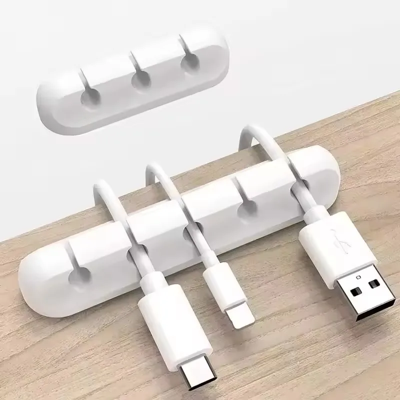 Desk Cable Organizer - Silikon-USB-Kabelclip-Organizer, runde Kabelclips für Ladegeräte, Schreibtisch-Ordnungssystem,