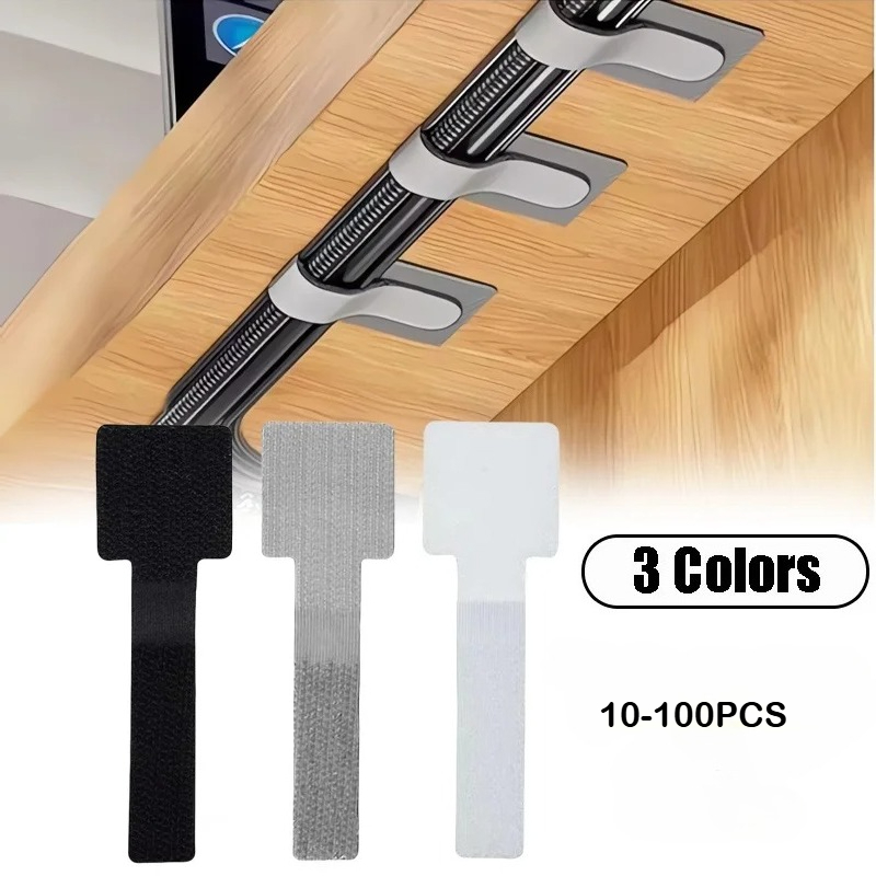 Desk Cable Organizer - Neue wiederverwendbare Kabelbinder mit Klettverschluss, selbstklebender
