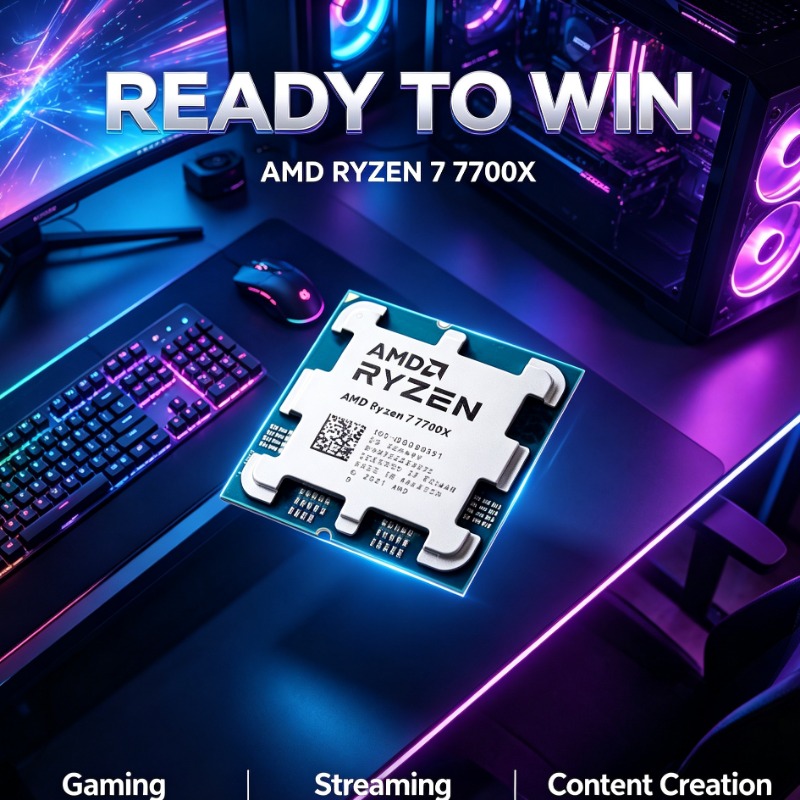 Pc Gaming Game - Hochleistungs-Gaming-Prozessor AMD 7700X ohne Kühler 5nm
