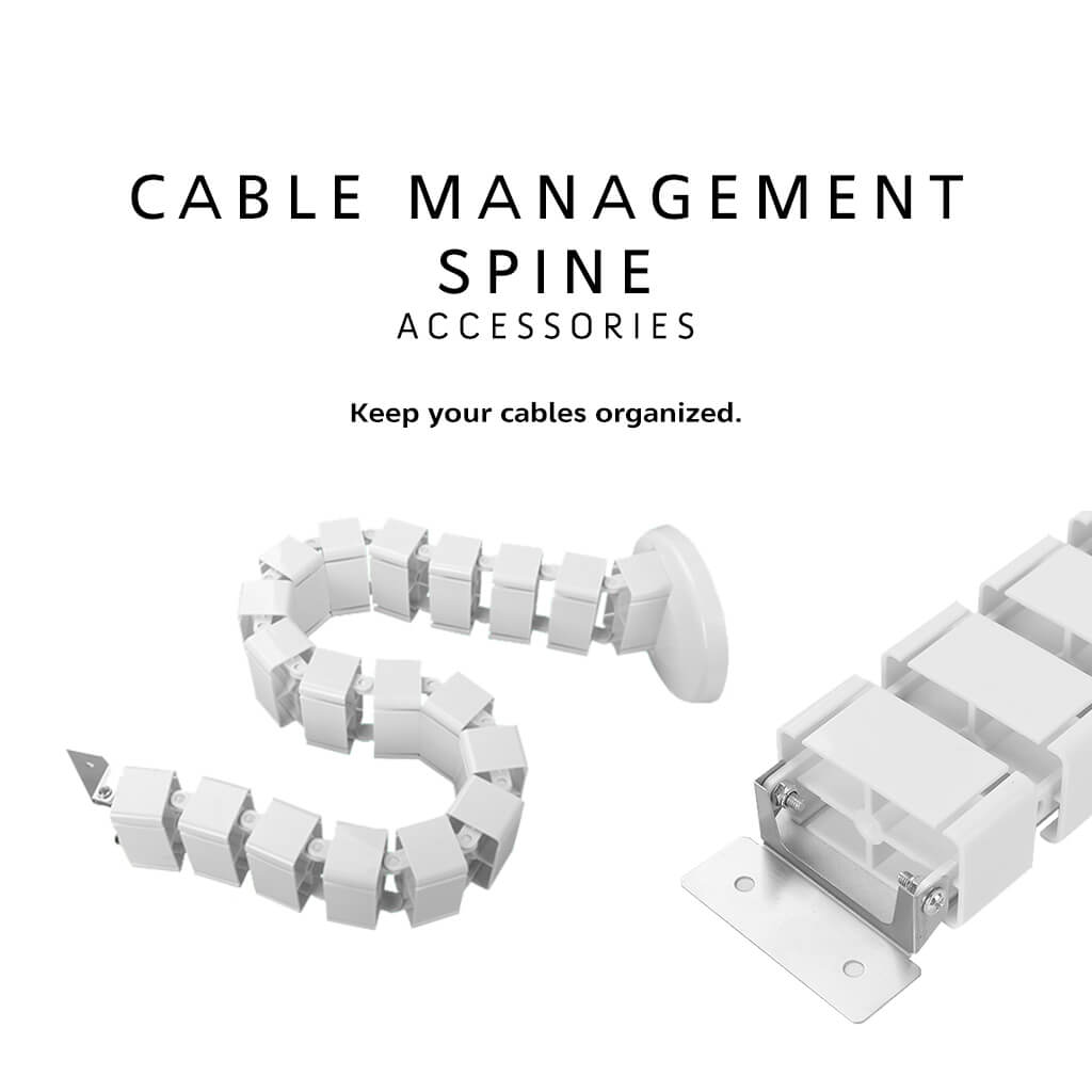 Desk Cable Organizer - ISRTAO Weißer Kabelorganisator für Untertisch-Kabelmanagement, Kabelkanal