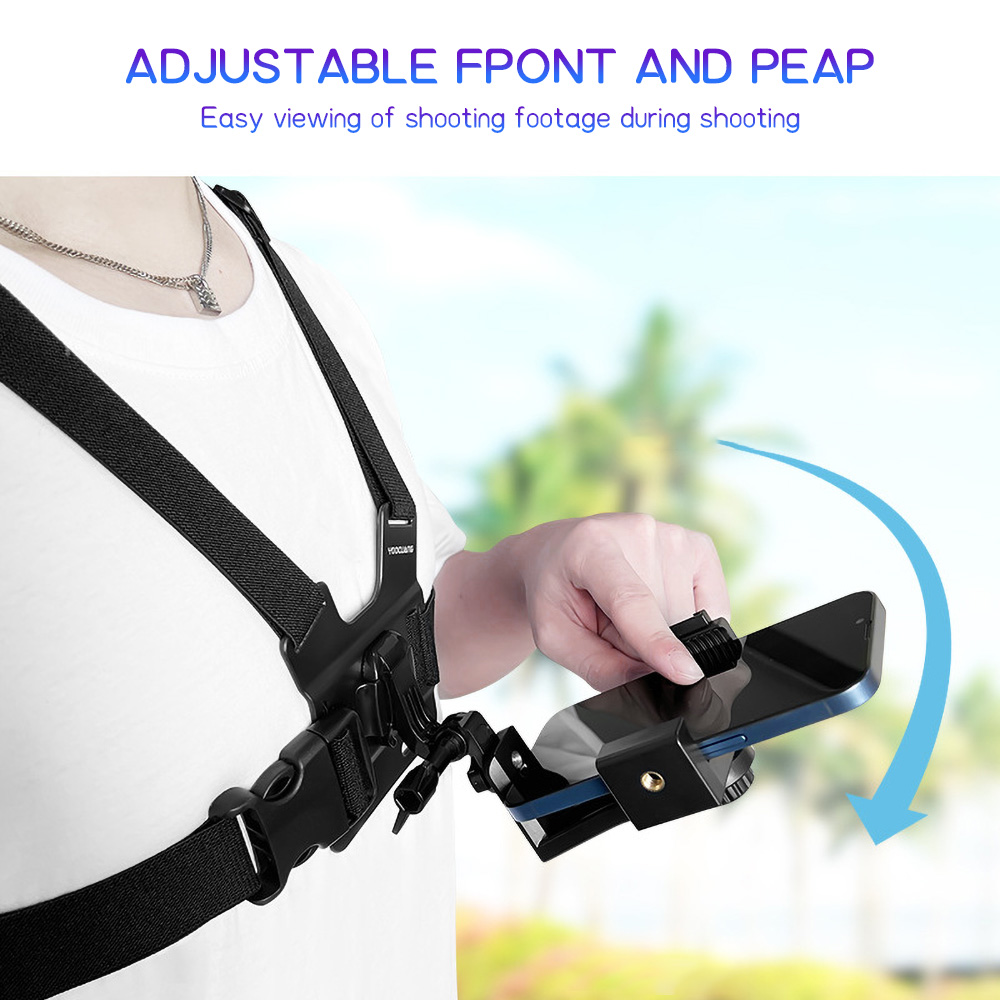 Desk Cable Organizer - Brustmontierter Telefonhalter Verstellbare Elastische Brust-Telefonhalterung 360°