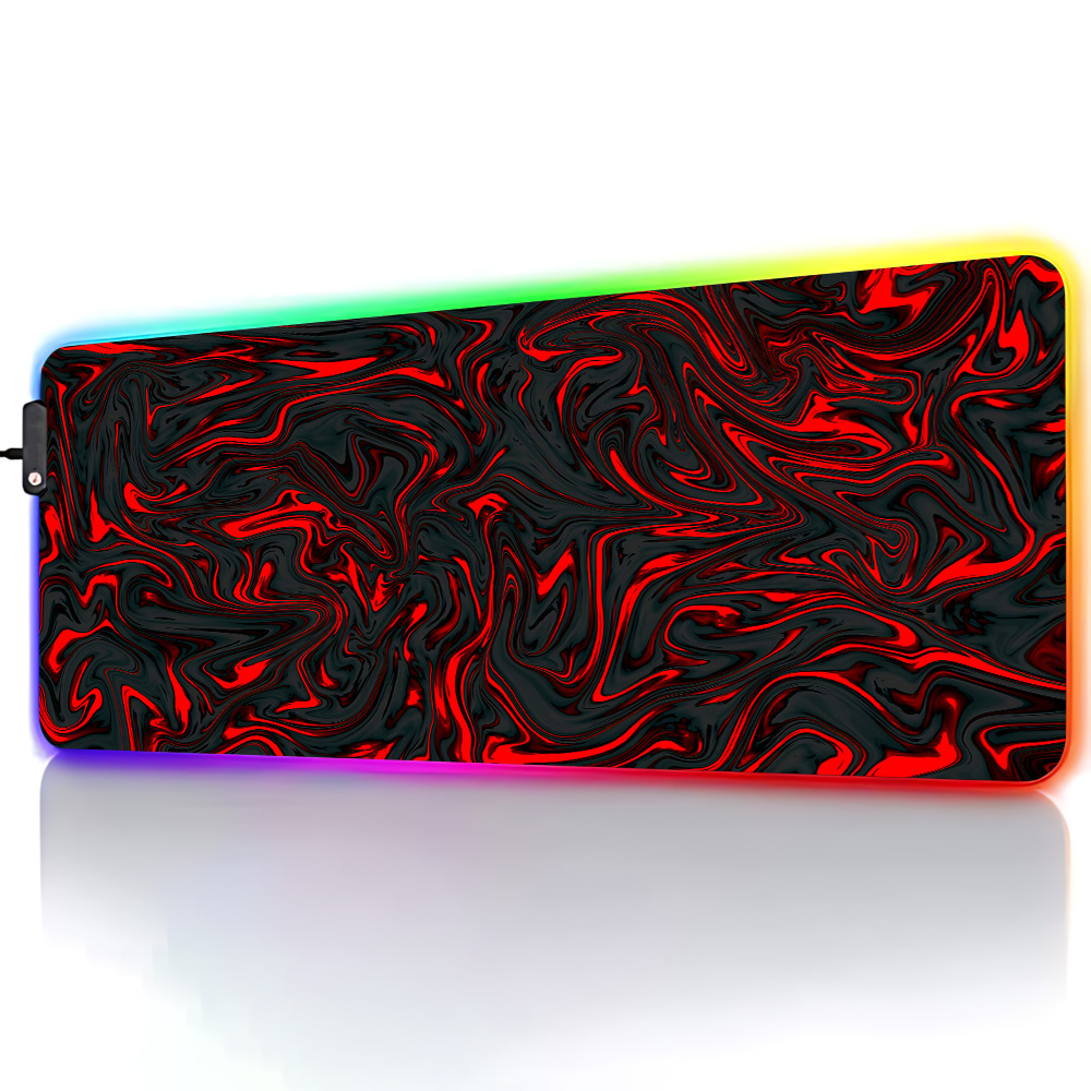 RGB-Mauspad Rot und Schwarz Fl – Pc Gaming Liquid Bewertung und Preis