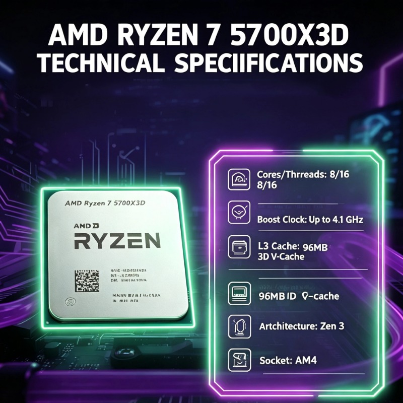 Neuer AMD Ryzen 7 5700X3D R7 5 – Amd Cpu Ryzen 7 Bewertung und Preis