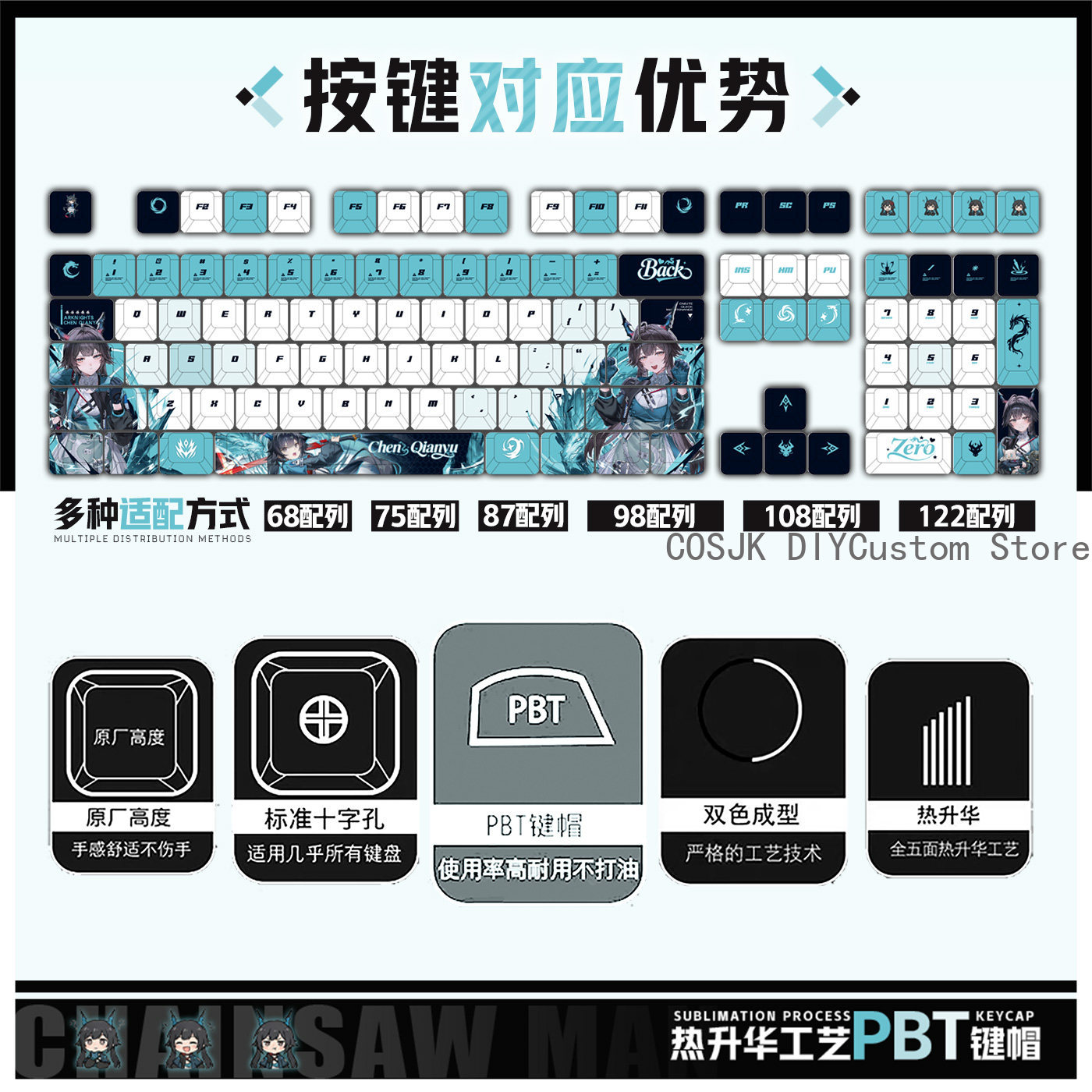 122 Tasten Anime Chen Qianyu A – Mechanical Keyboard Bewertung und Preis